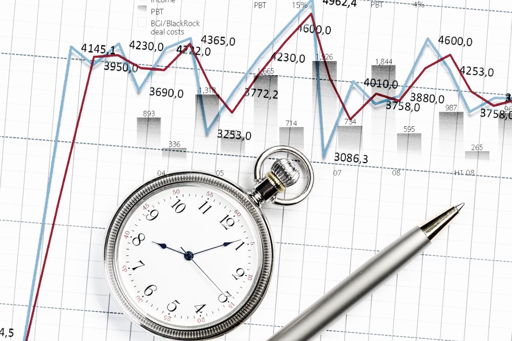 Pocket watch and business concepts on digital background Pocket watch and business concepts on digital background